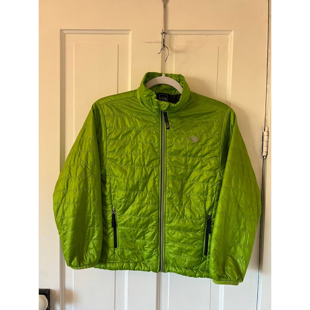 the north face boys medium 10-12 nano puff jacket lightweight coat ski green